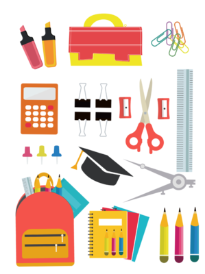 免費學生文具用品矢量工具模板下載 AI格式、1024像素、編號25689627